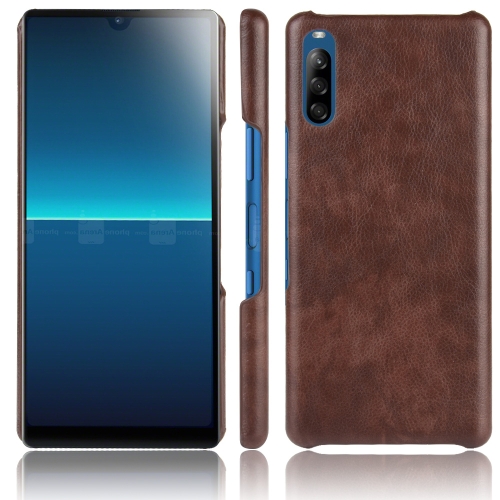 

For Sony Xperia L4 Shockproof Litchi Texture PC + PU Case(Brown)