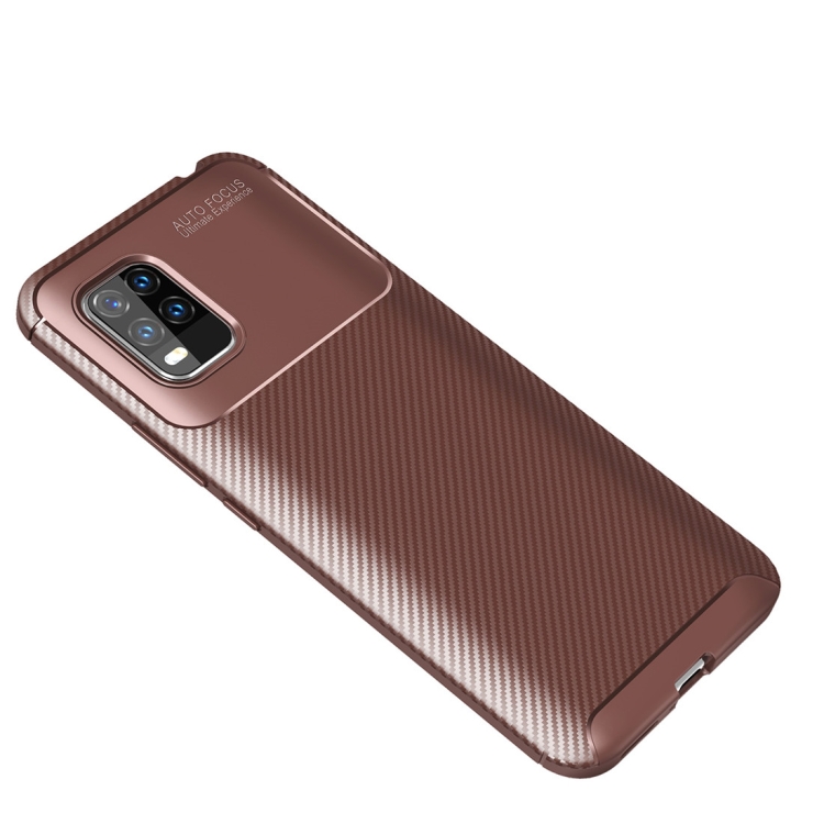 

For Xiaomi 10 Lite Carbon Fiber Texture Shockproof TPU Case(Brown)