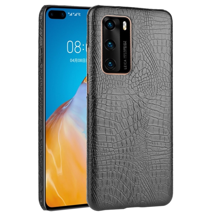 

For Huawei P40 Shockproof Crocodile Texture PC + PU Case(Black)