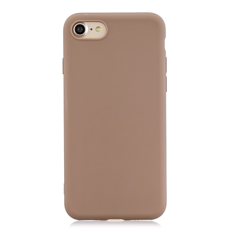 

For iPhone SE 2022 / SE 2020 Solid Color Frosted TPU Phone Case(Khaki)