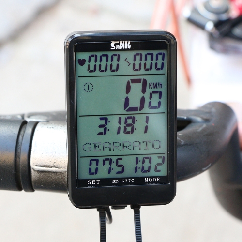 Tachometer bicicleta equipo impermeable LCD LED de luz de fondo 2 8 pulgadas 