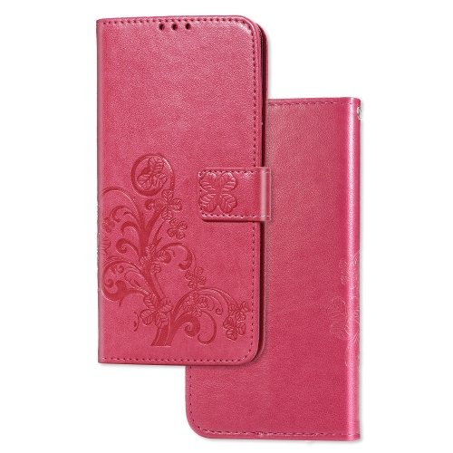 

For Motorola Moto G8 Power Lite Lucky Clover Pressed Flowers Pattern Leather Case with Holder & Card Slots & Wallet & Hand Strap(Rose)