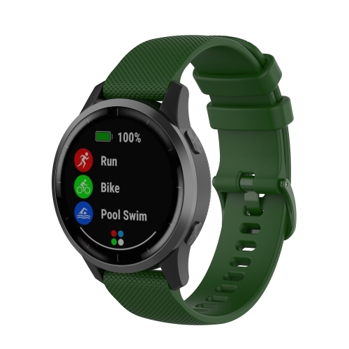 

For Garmin Vivoactive 4 22mm Silicone Watch Band(Dark Green)