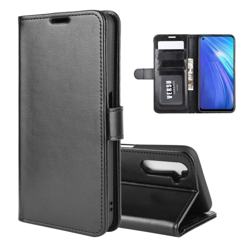 

For OPPO Realme 6 R64 Texture Single Horizontal Flip Protective Case with Holder & Card Slots & Wallet& Photo Frame(Black)