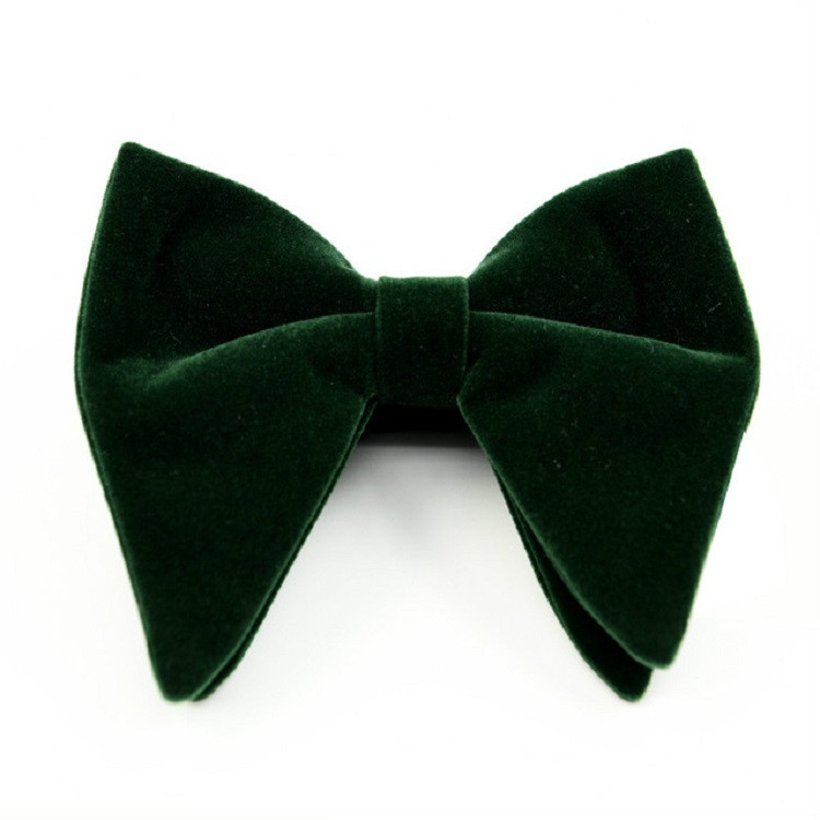 

Men Velvet Double-layer Big Bow-knot Bow Tie Clothing Accessories(Dark Green)