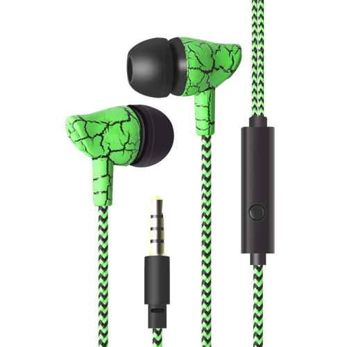 

3.5mm Jack Crack Earphone Wired Headset Super Bass Sound Headphone Earbud with Mic for Mobile Phone Samsung Xiaomi MP3 4(Green)