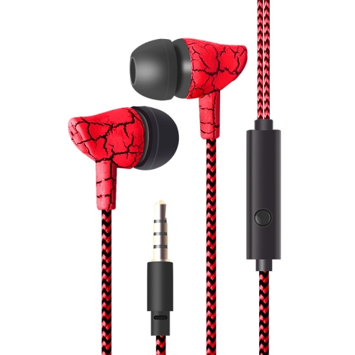 3.5mm Jack Crack Écouteur Filaire Casque Super Bass Sound Casque Écouteur  avec Micro pour Téléphone Mobile Samsung Xiaomi MP3 4 (Rouge)