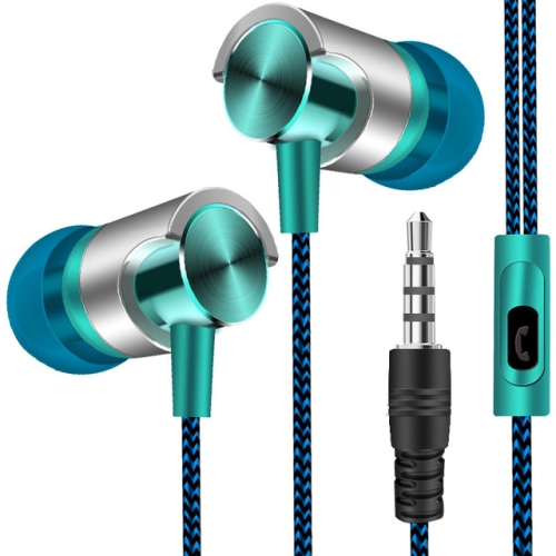 

Metal Wired Earphone Super Bass Sound Headphones In-Ear Sport Headset with Mic for Xiaomi Samsung Huawei(Green)