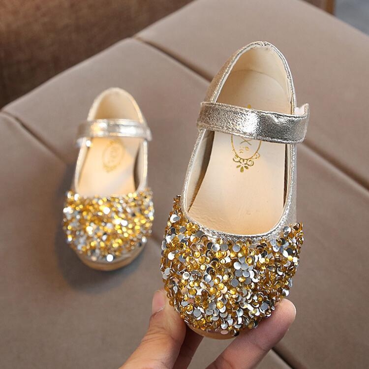 Toddler Kids Girls Sequin Bling-Bling Princess Leather Bow Dance Single Shoes Toddler Kids Girls Sequin Bling-Bling Princess Leather Bow Dance Single Shoes