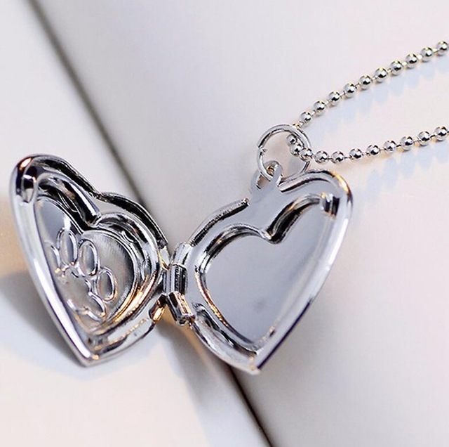 

DIY Heart-shaped Photo Frame Memory Locket Pendant Necklace Jewelry(silver)