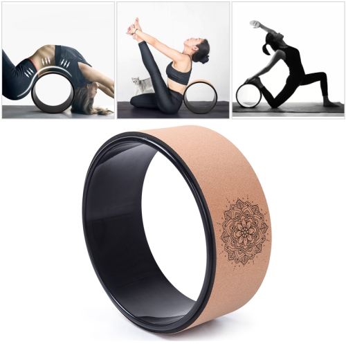 SUNSKY - Wood Yoga Wheel Pilates with Buddha Lotus Professional TPE Yoga  Circles Gym Workout Back Training Tool