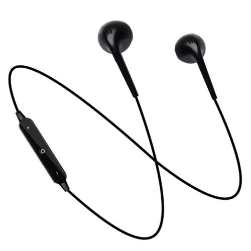 Fone de ouvido sem fio Bluetooth S6 Sport para iPhone / Xiaomi / Huawei, com microfone (preto)