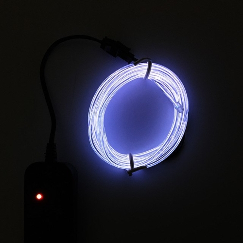

Flexible LED Light EL Wire String Strip Rope Glow Decor Neon Lamp USB Controlle 3M Energy Saving Mask Glasses Glow Line F277(White Light)