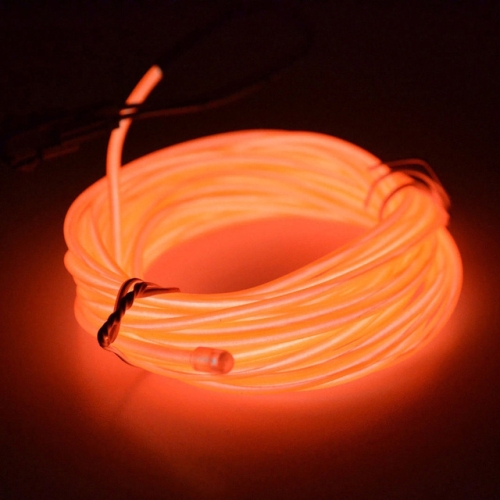 

Flexible LED Light EL Wire String Strip Rope Glow Decor Neon Lamp USB Controlle 3M Energy Saving Mask Glasses Glow Line F277(Orange Light)