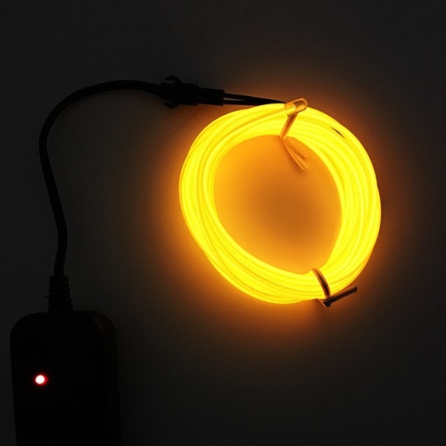 

Flexible LED Light EL Wire String Strip Rope Glow Decor Neon Lamp USB Controlle 3M Energy Saving Mask Glasses Glow Line F277(Yellow Light)
