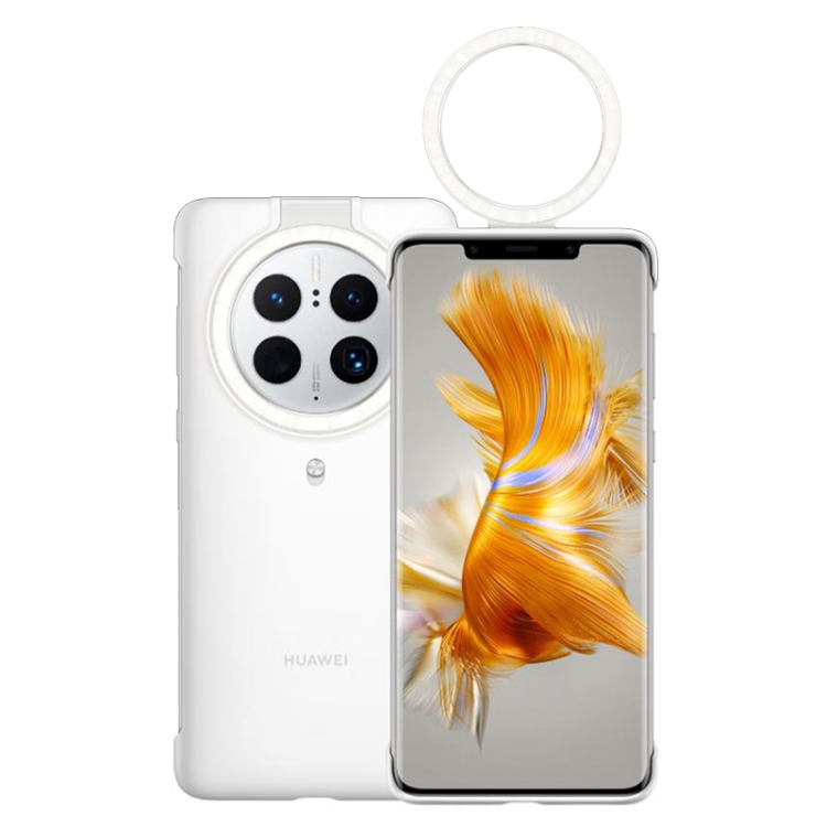 

For HUAWEI Mate 50 Pro Original HUAWEI Ring Flash Smart Phone Case(White)