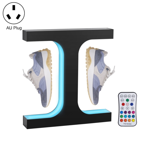 

LM-011 LED Lighting Magnetic Levitation Shoes Display Stand, Style:28mm Black+Color Light+RC(AU Plug)