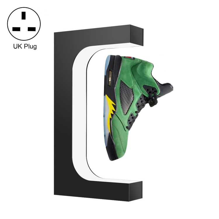 

LM-001 LED Lighting Magnetic Levitation Shoes Display Stand, Style:28mm Black+White Light(UK Plug)