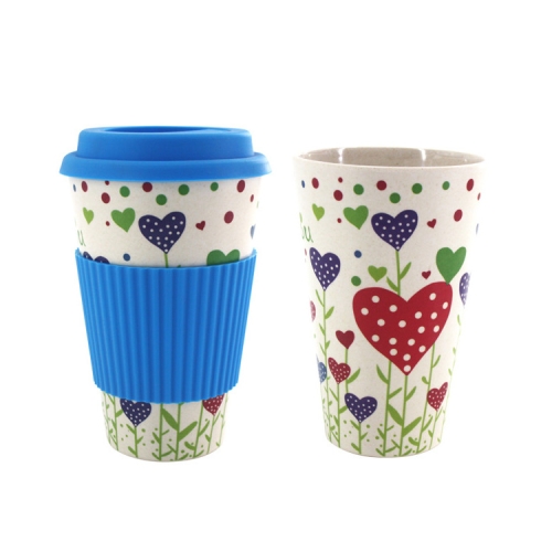 400ml Eco-Friendly Bamboo Fiber Coffee Mug Travel Mug With Lid