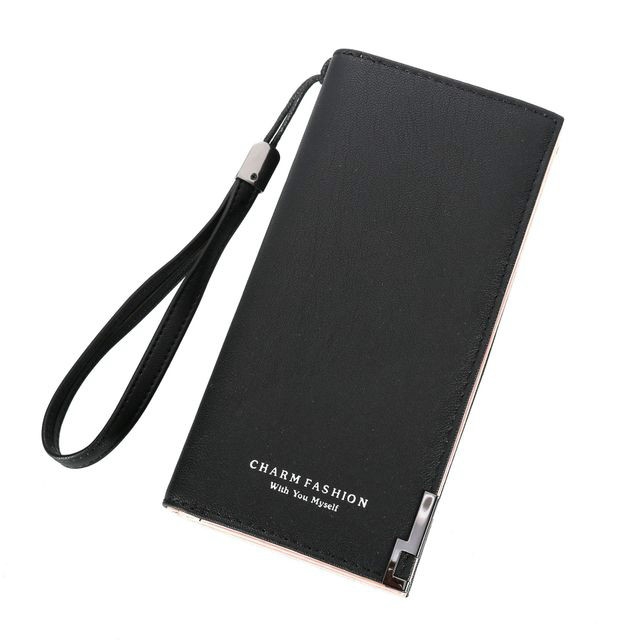 

Fashion Ladies Zipper Long Dull Polish Retro PU Leather Wallet Clutch Coin Purse(Black)