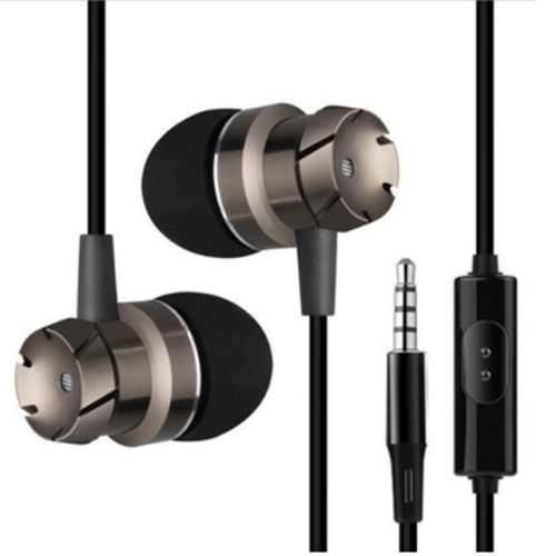 

3.5mm Wired Headphones Handsfree Headset In Ear Earphone Earbuds with Mic for Xiaomi Phone MP3 Player Laptop(Black Grey)
