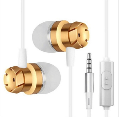 

3.5mm Wired Headphones Handsfree Headset In Ear Earphone Earbuds with Mic for Xiaomi Phone MP3 Player Laptop(Gold)