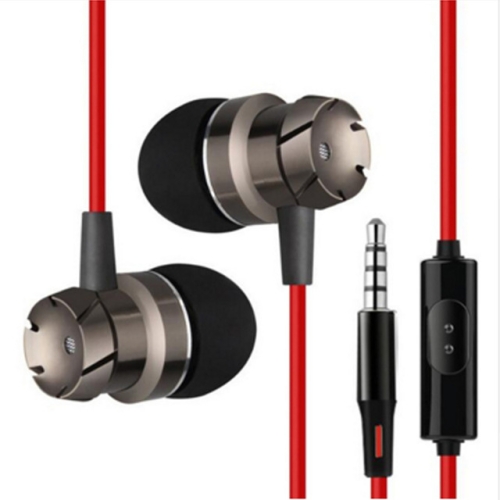 

3.5mm Wired Headphones Handsfree Headset In Ear Earphone Earbuds with Mic for Xiaomi Phone MP3 Player Laptop(Red Grey)