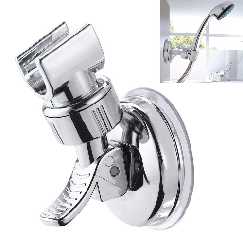 

Shower Head Handset Holder Chrome Bathroom Wall Mount Adjustable Suction Bracket(Fully Plated)