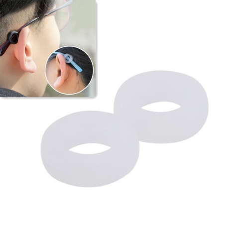 

5 Pairs Glasses Ear Hooks Round Anti Slip Silicone Grips Eyeglasses Accessories(White)