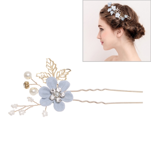 strijd Detective Republikeinse partij Mode bloem kammen hoofdtooi prom bruids bruiloft haaraccessoires bladgoud  haar sieraden haarspelden (blauw 1 bloem)