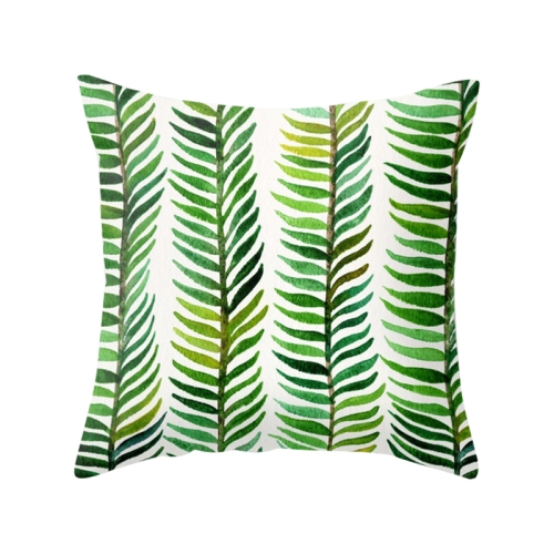 

Tropical Plants Pillow Case Polyester Decorative Pillowcases Green Leaves Throw Pillow Cover Square 45CM x45CM(26)