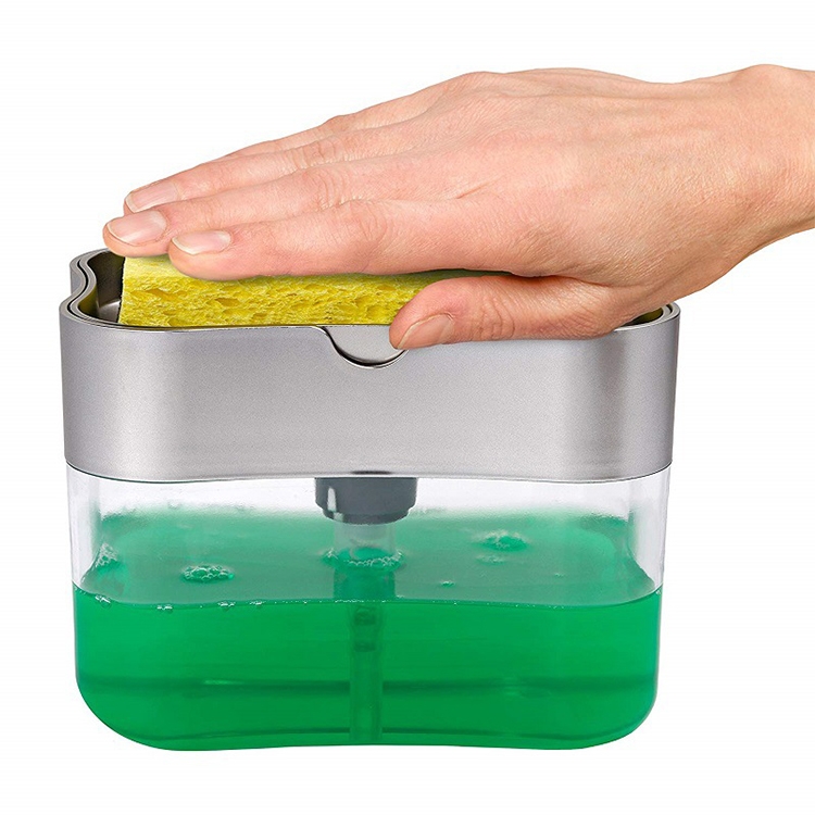 

Press Soap Dispenser Kitchen Detergent Wash Presser(Silver)