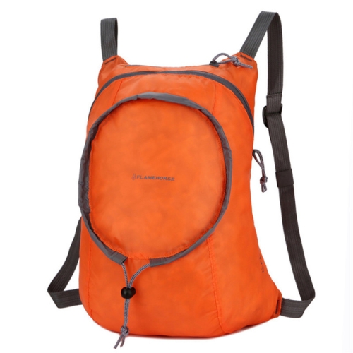 Zaino pieghevole in nylon impermeabile donna uomo viaggio portatile comodo borsa  pieghevole leggera (arancione)