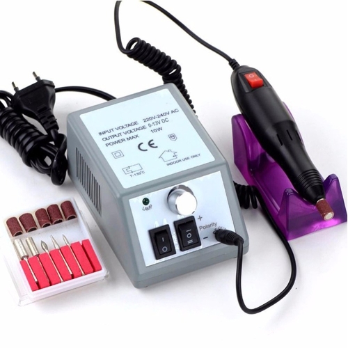 Broca elétrica profissional para unhas, máquina de manicure, pedicure, equipamento de arte para unhas, lixa de unha eletrônica com brocas 6 bits (220V UE)