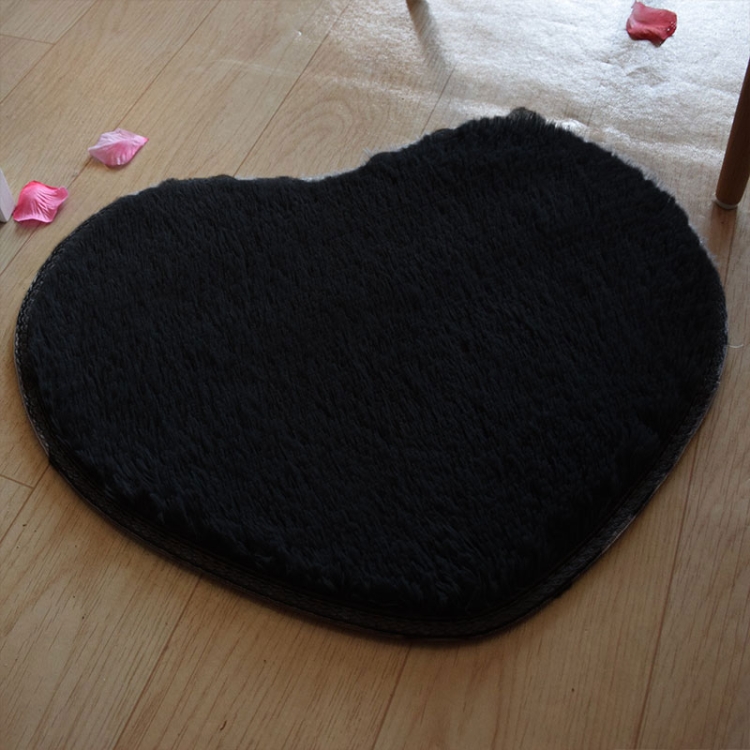 

Heart Shape Non-slip Bath Mats Kitchen Carpet Home Decoration(Black)