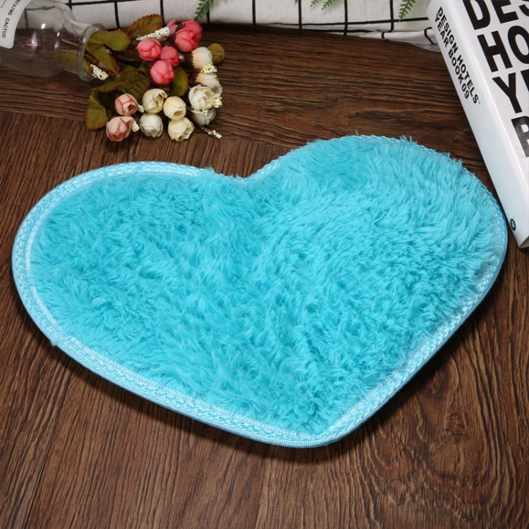 

Heart Shape Non-slip Bath Mats Kitchen Carpet Home Decoration(Sky Blue)