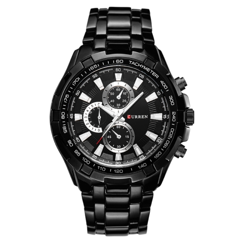 

CURREN 8023 Men Stainless Steel Analog Sport Quartz Watch(Black case black face)