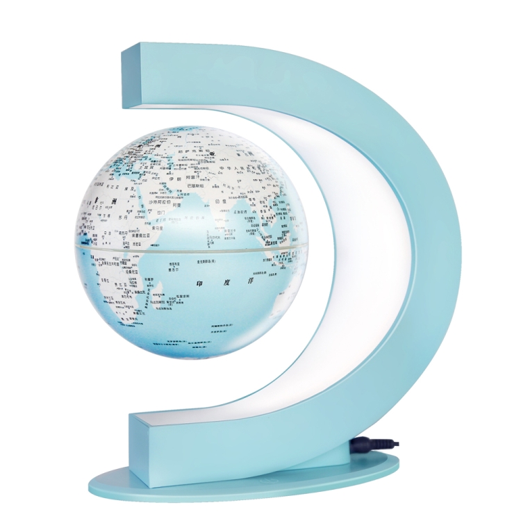 

QD-096 Black Technology AR Magnetic Levitation Globe Table Lamp 6 Inch Ornament Night Light US Plug(Blue)