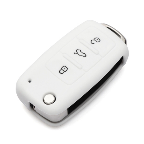 

2 PCS Silicone Car Key Cover Case for Volkswagen Golf(White)
