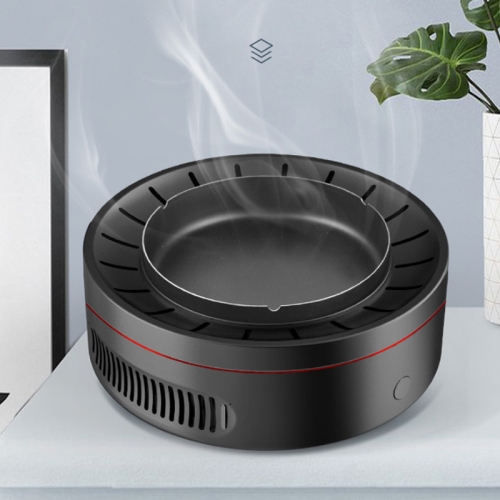 Cenicero multifuncional purificador de aire inteligente de iones negativos PM2.5 ambientador de aire inteligente para el hogar, limpiador de aire (negro)
