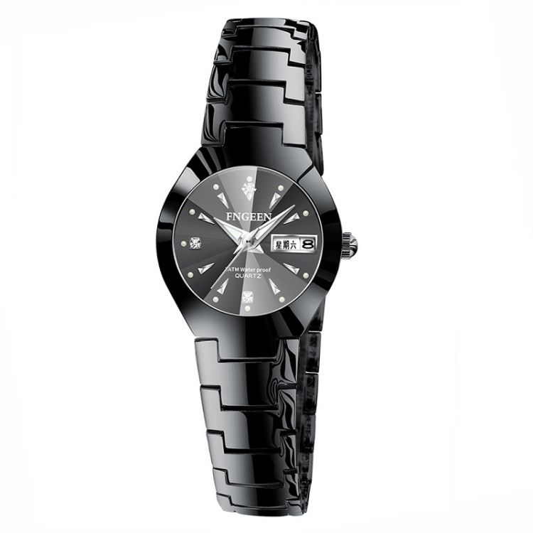 

FNGEEN 5808 Women Fashion Steel Strap Quartz Watch Couple Watch(Black Steel Black Surface)