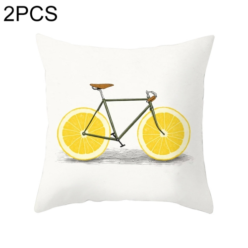 

2 PCS 45x45cm Yellow Striped Pillowcase Geometric Throw Cushion Pillow Cover Printing Cushion Pillow Case Bedroom Office, Size:450*450mm(24)