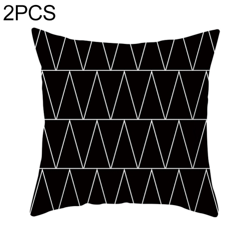 

2 PCS Black and White Simple and Modern Geometric Abstract Decorative Pillowcases Polyester Throw Pillow Case(21)