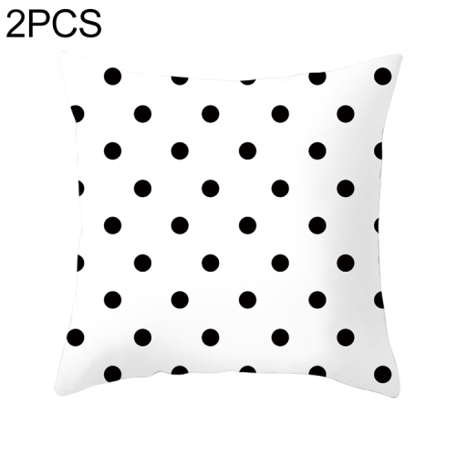 

2 PCS Black and White Simple and Modern Geometric Abstract Decorative Pillowcases Polyester Throw Pillow Case(8)