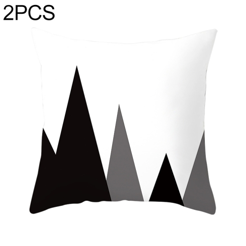 

2 PCS Black and White Simple and Modern Geometric Abstract Decorative Pillowcases Polyester Throw Pillow Case(10)