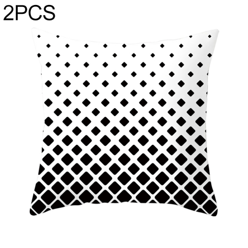 

2 PCS Black and White Simple and Modern Geometric Abstract Decorative Pillowcases Polyester Throw Pillow Case(13)