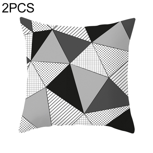 

2 PCS Black and White Simple and Modern Geometric Abstract Decorative Pillowcases Polyester Throw Pillow Case(15)