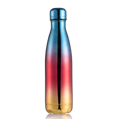 

Thermal Cup Vacuum Flask Heat Water Bottle Portable Stainless Steel Sports Kettle, Capacity:500ml(Blue Red Gold)