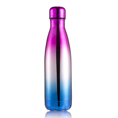 

Thermal Cup Vacuum Flask Heat Water Bottle Portable Stainless Steel Sports Kettle, Capacity:500ml(Purple Silver Blue)