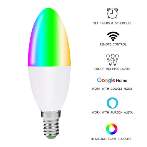 Wifi Smart Life APP Remote Control LED Light Lamp Bulb for Alexa Google Home E14 